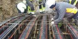 Cable routing along a river bank (River Sangone)