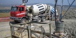 Supply of concrete at tower site