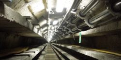 Cables laid in the tunnel
