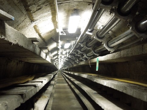 Cables laid in the tunnel